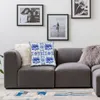 Подушка современная делфт -синие плитки покрывает диван домашний декоративный винтажный цветочный квадратный корпус 45x45 для автомобиля Safa