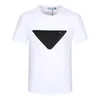 男性デザイナーティーTシャツ23SSトライアングルラベルプリント半袖コットン女性ホワイトM-3XL