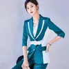 Women's Two Piece Pants 2023 Fashion Office Suit Jacket Two-piece Sets Women Spring Summer Patchwork Blazers Coat Flare Trousers Lady Casual