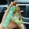 Boba Milk Tea Liquid KeyChains Car Accessories Keyring Key Charm Rabbit & Glitter Milk Tea Floating Liquid Acrylic Keycha