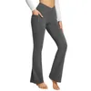 Pantalon actif taille haute Sport femmes Leggings extensible Bootcut Yoga entraînement décontracté à la mode avec poches pantalon