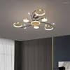 Światła sufitowe Nowoczesne luksusowe LED Złota pierścień światła nordycka lampa do salonu w sypialni Hall Luster Home żyrandol