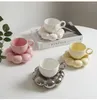 Muggar Creative Hand Painted Blue Sky White Cloud Cup och Ceramic Handmade Coffee Mug With Dish Cute Tea Set Home Decor Gift