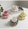 Tazze Creativo dipinto a mano Blue Sky White Cloud Cup e tazza da caffè fatta a mano in ceramica con piatto Simpatico set da tè Regalo per la casa