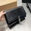 Projektant Kobiety Kate Frędzle Torba Crossbody Luksusowe Projektanci Torby Marka Paryż SL Skóra aligatora Skóra bydlęca Mini Woc Torebki na ramię Lady Łańcuszki Pasy Flap