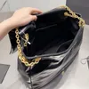 Borsa a tracolla sotto le ascelle con catena Borsa totes Borse a tracolla Borsa shopping in grana trapuntata Patta di grande capacità Borse da donna Zaino a tracolla in pelle Lettera oro antico