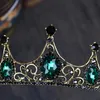 Hårklämmor Barrettes Crystal Blue Rhinestone Tiaras Bridal Crown pannband Kvinnor Huvudstycke Bröllopstillbehör Bruden Jewelryhair