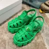 Designer Sandals Triangle Metal Foam Rubber Sandal Platform Slides Slippers Retro Beach Loafers Round Toe Sandal