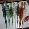 Hookahs Color multi helix smoke pot Wholesale Glass bongs Oil Burner Glass Water Pipes Oil Rigs Smoking Free