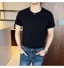 T-shirts pour hommes bleu clair été coton surdimensionné large T-shirts hommes blanc noir à la mode homme vêtements grande taille jaune Streetwear kaki