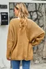 Maglia da donna T-shirt invernale Casual manica lunga Cappotto oversize ampio con bottoni Cardigan aperto sul davanti con tasche 230302