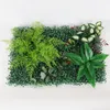 Decorative Flowers 40x60cm Artificial Plant Wall Panels Green Plastic Lawn Tropical Leaves Eucalyptus Clover Fern Leaf Wedding Home