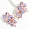 Stud Earrings S Crystal Flower Cluster Geometric Colorful Rhinestone Dangle Earring For Women Wedding Engagement Gift