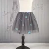 Skirts Girls Spring Summer New Gauze Skirts Children's Tutu Skirts Cosmic Stars Sequin Embroidery Toddler Girls Pleated Skirts 3-10T T230301