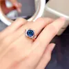 Vrouwen trouwring donkerblauw kunstmatige kristal kristal rozenring zirkoon diamant rosé vergulde ringfeestje geschenk juwelen verstelbaar