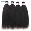 Lace Wigs Allove Kinky rechte menselijk haarbundels 8 30 inch Braziliaanse Remy 1 3 4 PCS Natuurlijke zwarte kleur voor vrouwen 230301