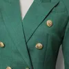 Kvinnors kostymer Blazers S-XXL Högkvalitativ 2023 Fashion Solid Color Green Lapel långärmad knapp Slim Casual Pendder ol