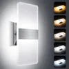 Tokili Applique Murale Acrylique Câblé Aluminium LED Lumière 12W 5 CCTs Luminosité Dimmable Haut et Bas Salle de Bain Miroir Applique Couloir Balcon Porche Éclairage Intérieur