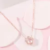 Choker Chokers Japanese Fashion Sterling S925 Silver Necklace Rose Gold Plated Sakura med Pink Crystle For Women Gift Jewelry Altb-1281