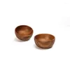 Bowls Acacia Wood Salad Bowl Round Calabash Serving / Soup Hand-made Natural Grain