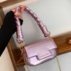 Akşam Çantaları 2023 Tasarımcı De Ouro Rosa Pequena Bolsa Noite Embreagem Mini Mensageiro Aksiller Marca Luxo Sacos Ombro Correntel230302