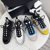 Brand Designer Womens White White White Women Couple Sneakers Shear Shoes in the Box