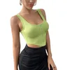 Canottiere da donna Corsetto morbido sexy da donna Top corto senza maniche Gancio anteriore a costine in maglia Push Up Bustino Taglia S/ M/ L