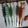 Hookahs Color multi helix smoke pot Wholesale Glass bongs Oil Burner Glass Water Pipes Oil Rigs Smoking Free