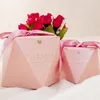 Blush Pink Gift Favor Holders Baby Shower Birthday Gift Boxes Romantic Wedding Party Candy Box Packaging Supplies With Ribbon AL8461