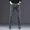 Men's Jeans men's slim jeans autumn men's casual straight fall stretch denim trousers Fashion Slim Grey Men's Jeans 230302