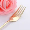 Forks 8 Colors Stainless Steel Dinner Set Korea Colourful Dessert With Long Handle Gold Blue for el Party 230302