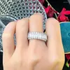 Wedding Rings Beaqueeen Classic Women Bands Sieraden Prom Dress Party Ring Echt 5a Cubic Zirconia Crystal Silver Color Sieraden R144