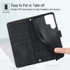 Fashion Hand Feeling Leather Wallet Cases For Samsung S23 Ultra Plus S22 A04 Core A04E A54 5G A34 A14 5G Imprint Skin Feel Credit ID Card Slot Holder Flip Cover Strap