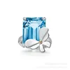 Designer original tiffays dijia style bague femelle papillon bleu personnalité diamant de mode polyvalente