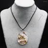 Pendentif Colliers Vintage Naturel Ovale Shell Collier Bijoux Nacre Coquillages Charmes En Cuir Corde Chaîne Pour Femmes Hommes
