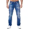 Dżinsy męskie dżinsy czarne proste spodnie Spring Autmun Pockets Denim Casual Tousers jasnoniebieskie wysokiej jakości dżinsy streetwearu Mężczyźni 230302