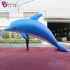 Modèles de dauphins géants gonflables de publicité de défilé de carnaval en plein air Ballons Animal de bande dessinée pour la décoration de thème d'océan avec des jouets de souffleur d'air Sports 6M PVC