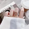 Fashion Crystal Zircon Rings Sweet Flower Leaf Butterfly Adjustable Open Rings Female Wedding Engagement Jewelry Gift