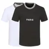 23SS T-shirty Summer Paris Letter Pasp-Striping T Shirty Modne męskie projektant krótkiego rękawu Tshirt Women Ubrania Casual Cotton Tee M-3xl