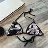 23SS sexy dames bikini badpakken ontwerper zwempak strand dragen zwemmen met vintage letter print runway merk backless split swim suit ontwerper bikini's