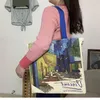 أكياس التسوق نساء كيس كتف الكتف Van Gogh Painting Ladies Ladies Disual Handbag حقيبة حقيبة عالية الجودة من القطن القابل لإعادة الاستخدام للتسوق Bag 230302