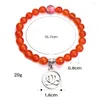 Strand 8mm Yoga Natural Stone Armband Chakra Mala om Lotus Women Men Beaded Charm Handgjorda smycken grossist