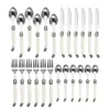 Dinnerware Sets 24Pcs sale Laguiole Cutlery Steak Knife Fork Soup Tea Spoon Ergonomic Bright Burnishing Flatware WesternStyle Tableware 230302