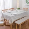 Tovaglia Nordic White Check Mantel con nappa per la decorazione domestica della festa da pranzo Tovaglia classica rettangolare Nappe