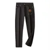 Heren jeans ontwerper European Light luxe herfst en winter draperen stof heren zakelijke zwarte casual broek slanke rechte buis broek 3L73