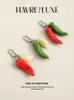 Key Rings Handbag pendant Simulation chili food pendant funny quirky green pepper creative realistic bag pendant accessories