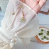 Pendant Necklaces Charms Necklace Vintage Round Jade Temperament Clavicle Chain Collar For Women