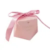 Blush Pink Gift Favor Holders Baby Shower Birthday Gift Boxes Romantic Wedding Party Candy Box Packaging Supplies With Ribbon AL84231P