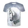 Men's T Shirts 2023 Men And Women Summer 3d Printed Short Sleeve Top Shirt Animal Print Horse Casual