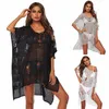 Sarongs Zwart/Wit Handwerk Kant Cover Up Beach Woman Sexy Hollow Out Summer Dress Women 2023 XXL Plus Size Vintage Pareo